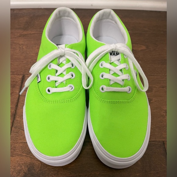 NWOB Vans Neon Lime Green Sneakers Size 6 - Picture 3 of 9